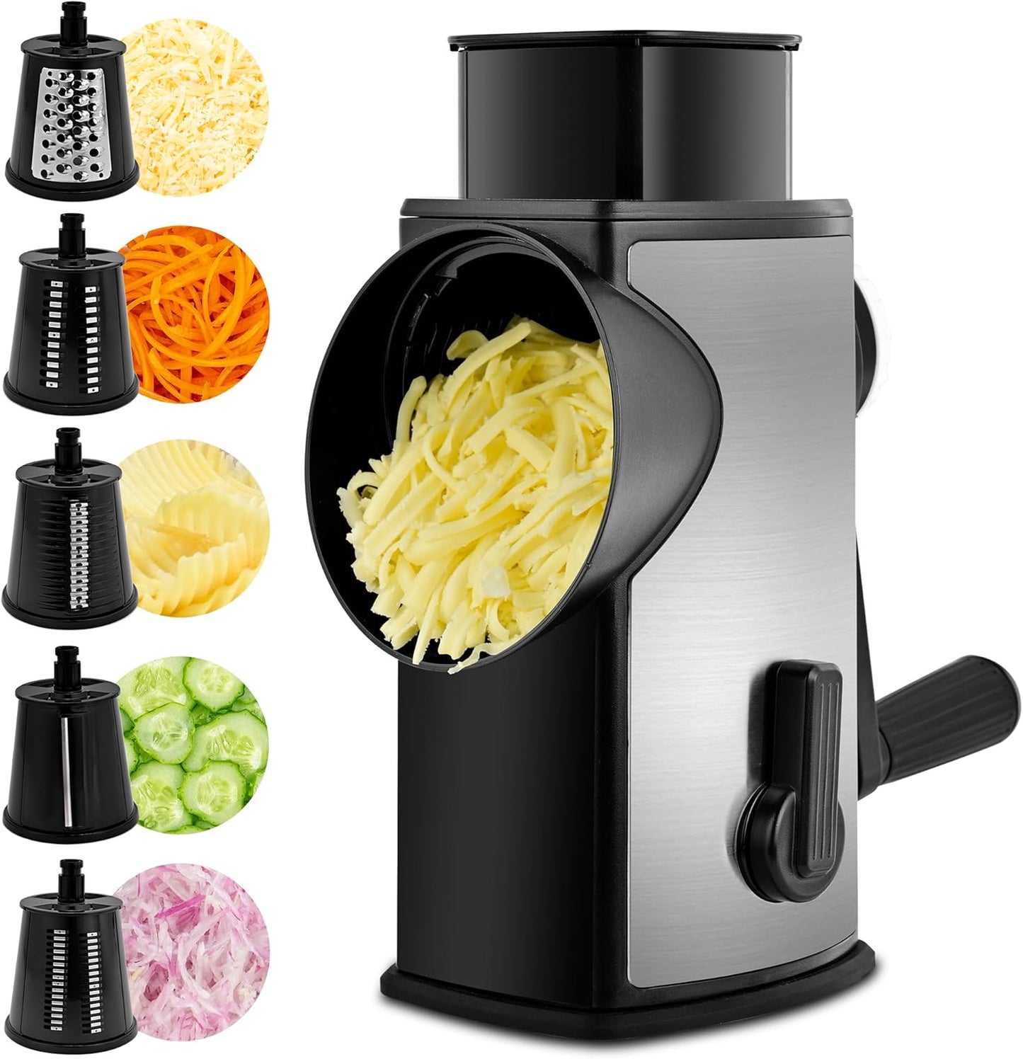 SUSTEAS Rotary Cheese Grater with Handle